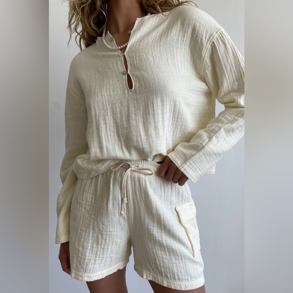 Donni Bubble Tunic in Crème size XS